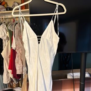 Elegant White Spaghetti Strap Dress